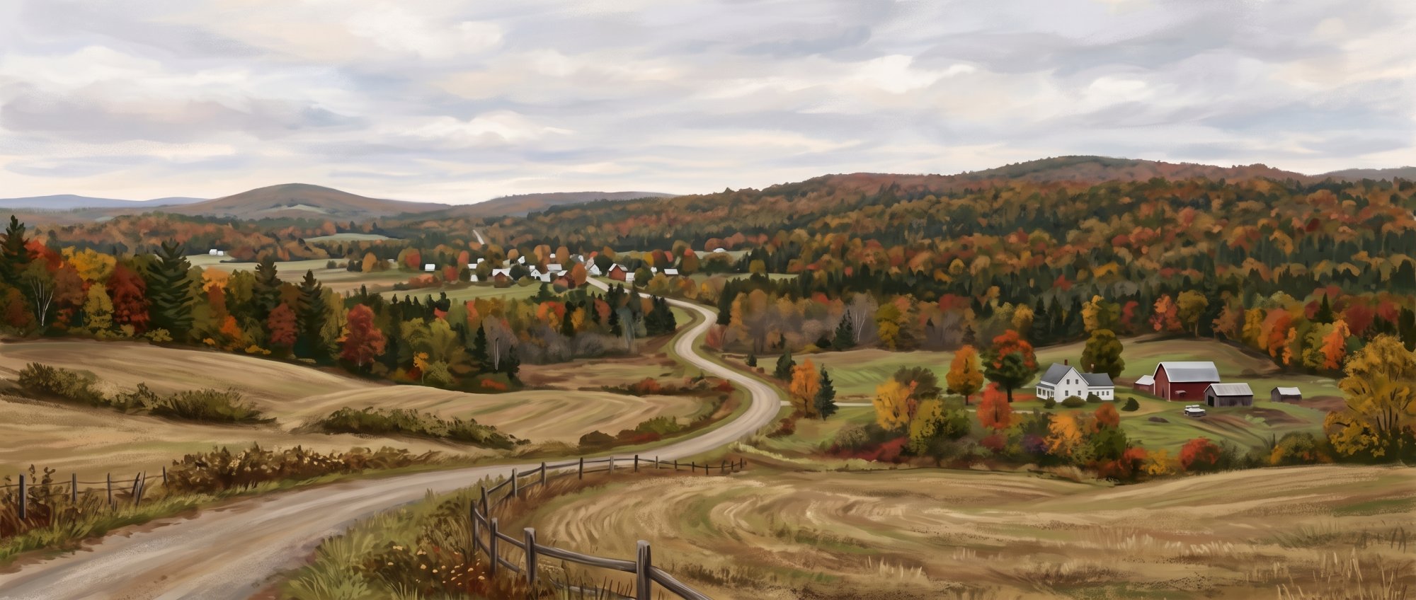Illustration of I would like you to find pictures that depict Perham Maine and the surrounding area.